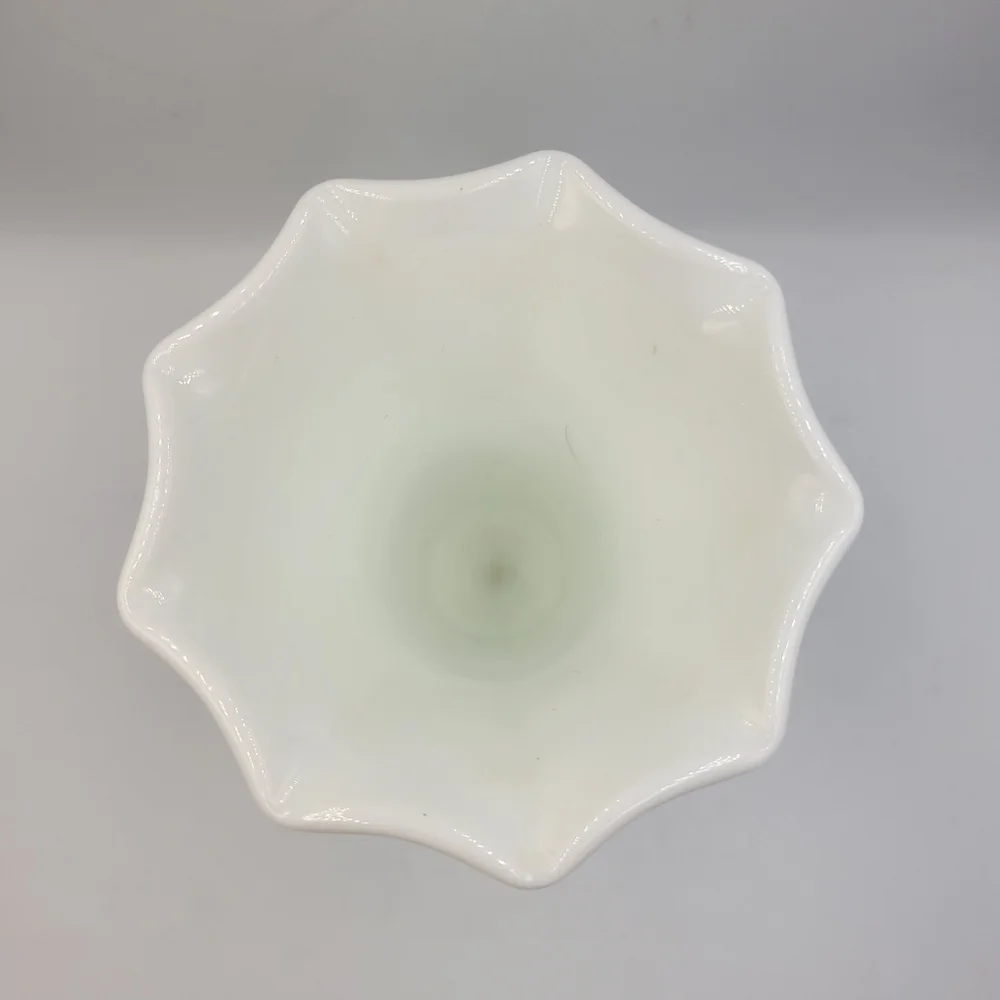 Westmoreland Milk Glass Hand Painted Grape Fluted Vase/ Vintage Milk Glass Vase